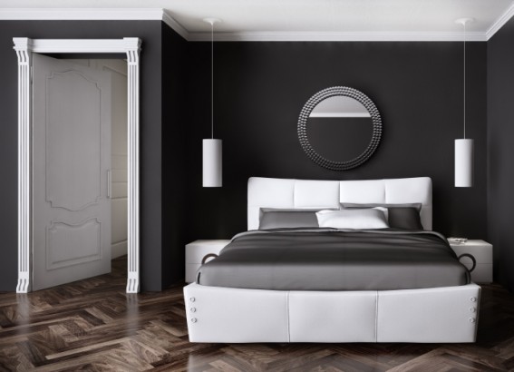 Designová kožená postel
