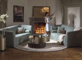 Elegantní obývací pokoj v jemných odstínech